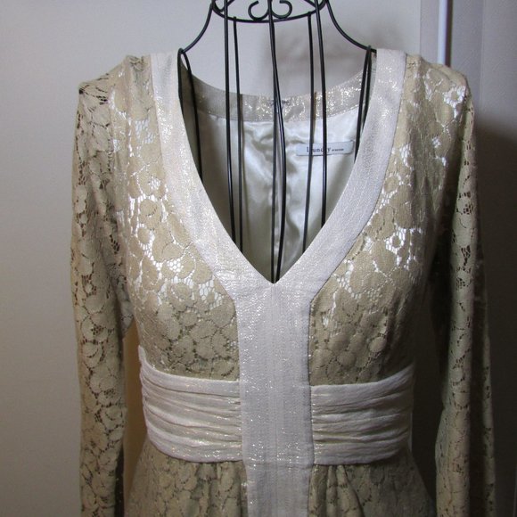 Laundry Gold Lace Overlay A Line Dress - Picture 2 of 8
